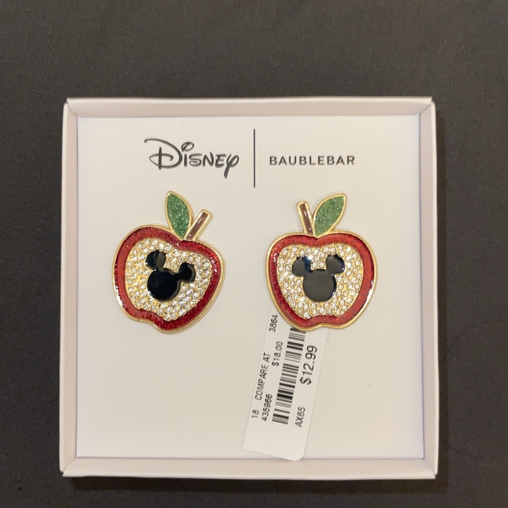 Disney and Baublebar Apple earrings